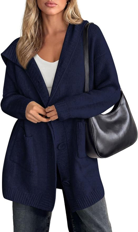 PRETTYGARDEN Women's Long Cardigans Fall Hooded Chunky Oversized Sweaters | Amazon (US)