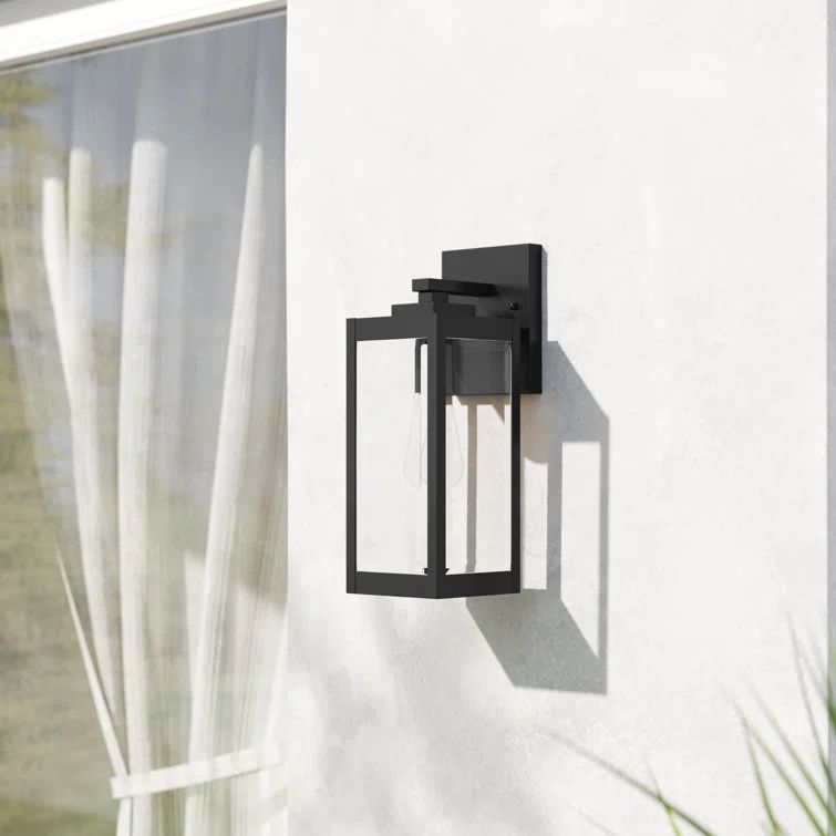 Ainsworth Earth Black Outdoor Wall Lantern | Wayfair North America