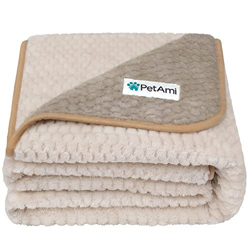 PetAmi Waterproof Dog Blanket, Leakproof XL Pet Blanket for Large Dogs, Furniture Sofa Couch Cover Protector, Fleece Cat Throw Bed Crate Kennel, Reversible Washable Soft Plush, Twin 60x80 Taupe Beige | Amazon (US)