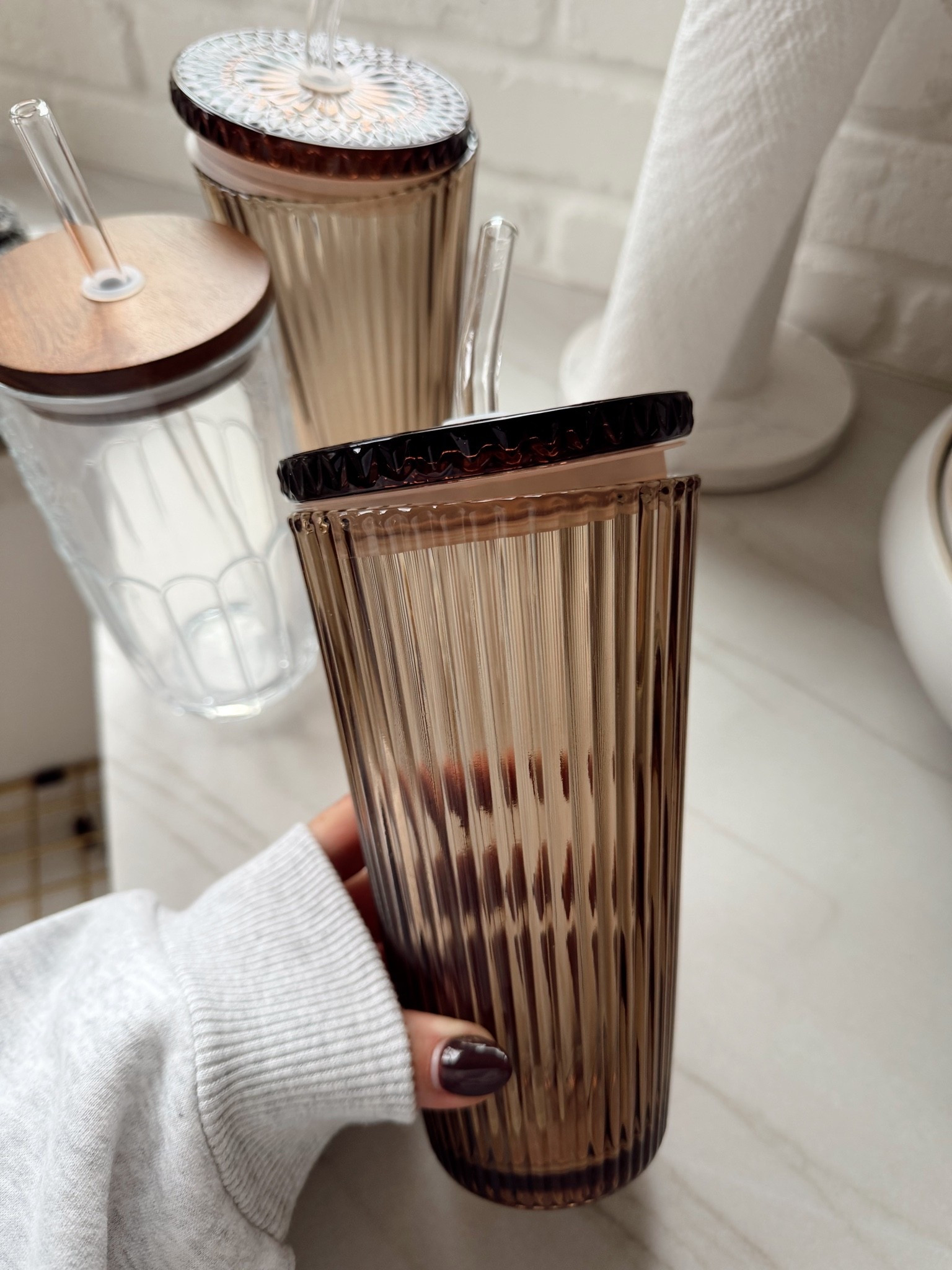Just got these cutie glass tumblers in and we’re obsessed! 🤎🐻🧋

#LTKHome #LTKmorningroutine #LTKstorytime