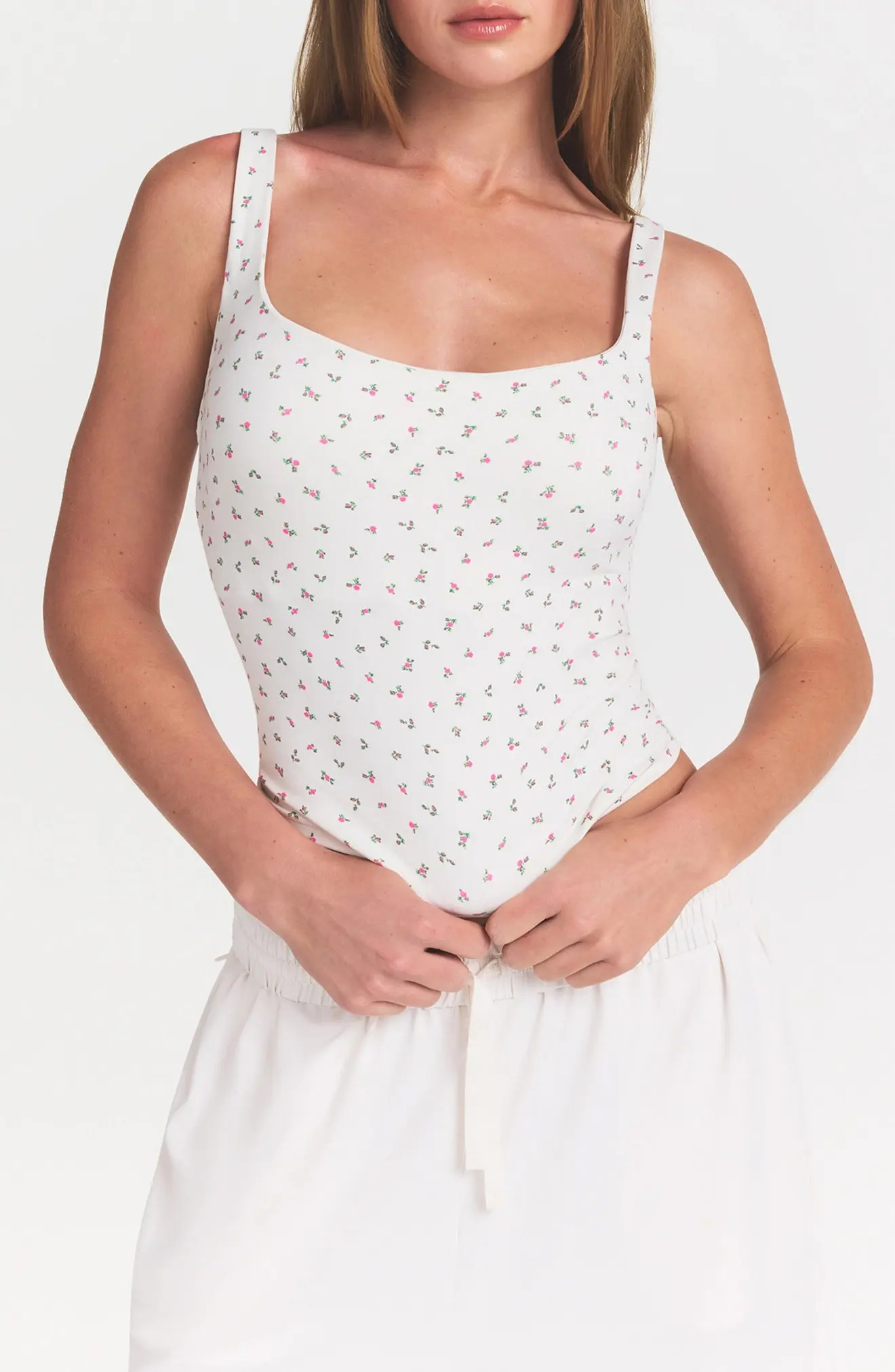 NikeSKIMS Matte Floral Square Neck Tank (Women) | Nordstrom | Nordstrom