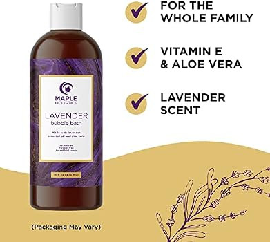 Premium Lavender Bubble Bath Soak - Aromatherapy Bubble Bath Soap and Luxury Lavender Bath Oil for D | Amazon (US)