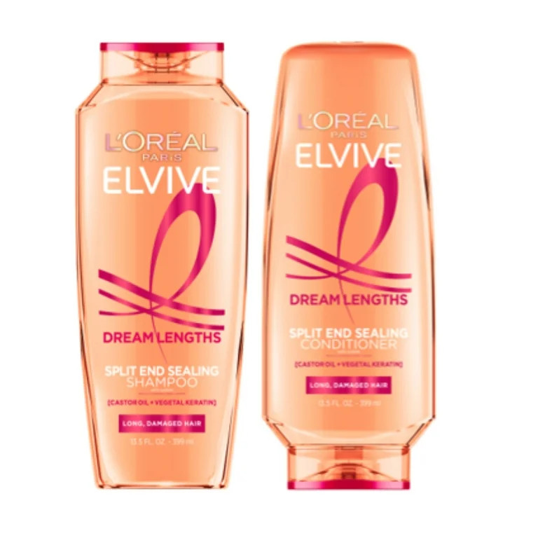 L'Oreal Paris Elvive Dream Lengths Restoring Shampoo and Detangler Conditioner Set with Castor Oi... | Walmart (US)