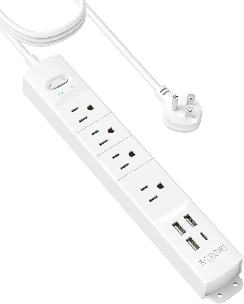 TROND Surge Protector Power Strip with USB, Ultra Thin Flat Plug 10ft Long Extension Cord 1625W, ... | Amazon (US)