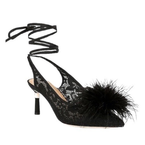Antonio Melani NWT x Nicola‎ Bathie Claire Ostrich Feather Ankle Wrap Heel | Poshmark