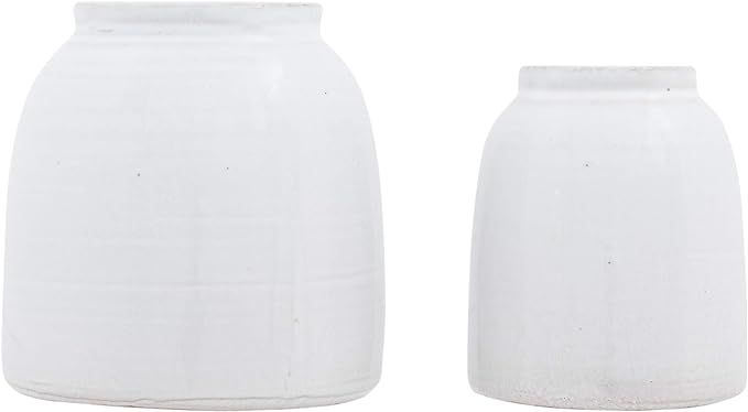 Creative Co-Op White Terracotta (Set of Sizes) Vase | Amazon (CA)