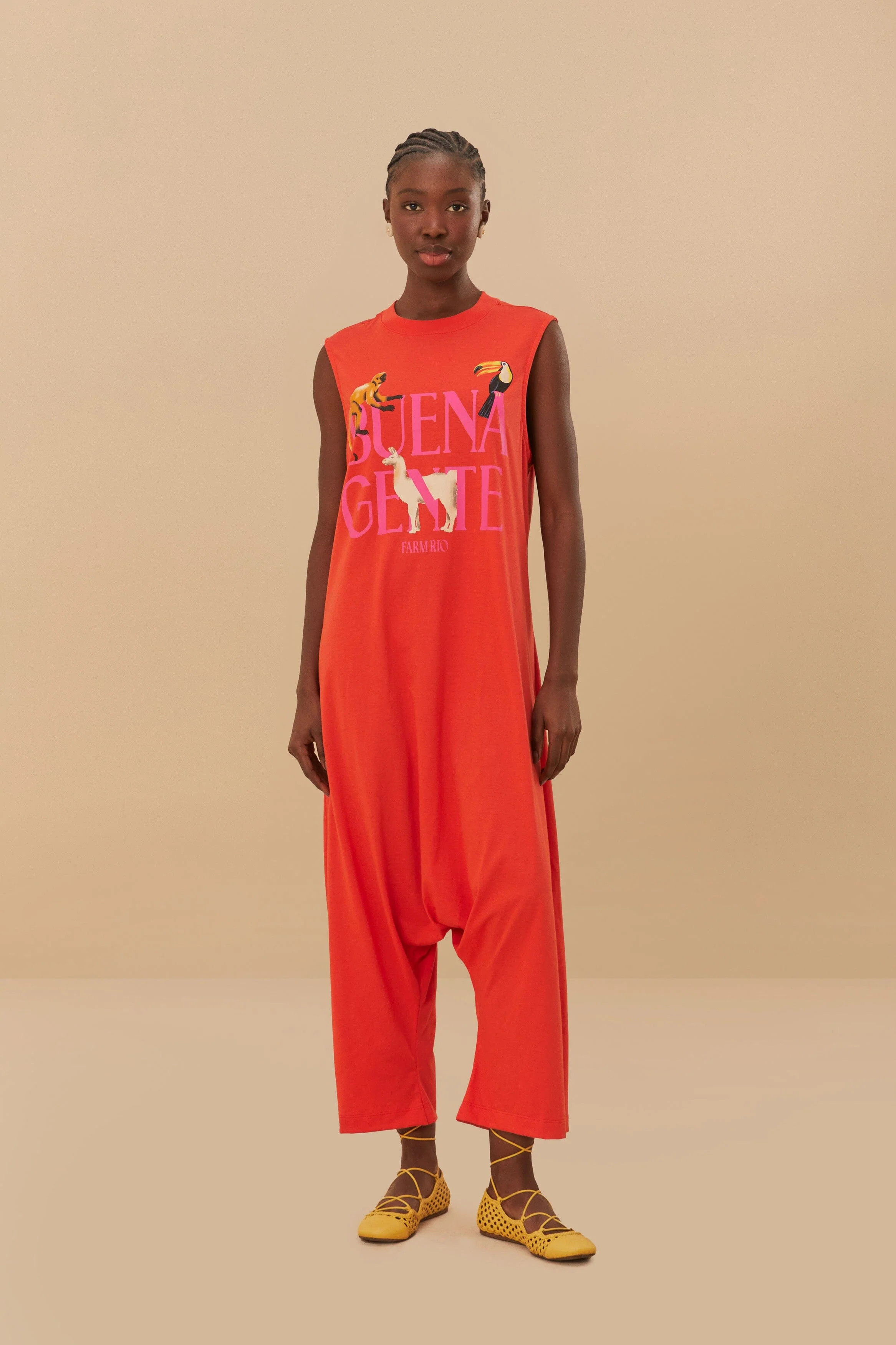 Red Buena Gente Jumpsuit | FarmRio (US)