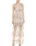 Avec Les Filles Dresses Womens Floral Embroidered Maxi Dress, Ivory Multi, 6 | Amazon (US)