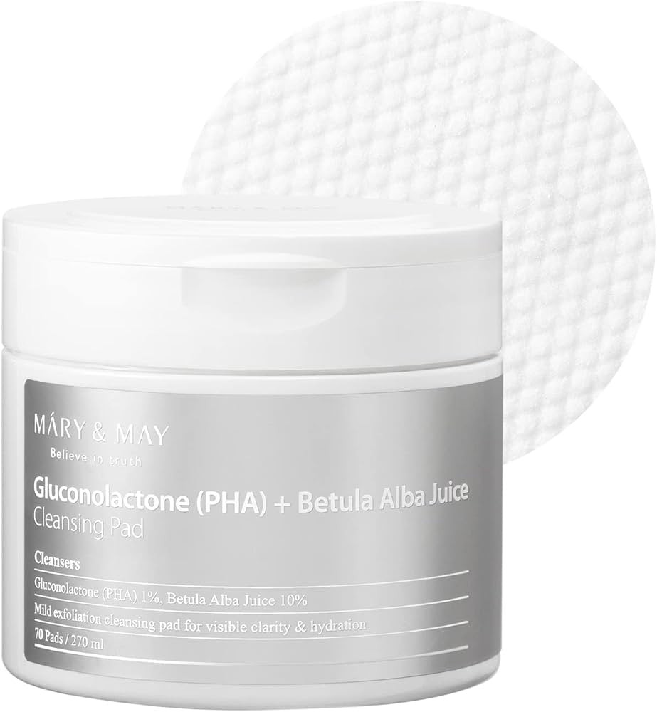 Mary&May Gluconolactone (PHA)+Betula Alba Juice Cleansing Pad 70EA / Acne Pad, Mild Exfoliator wi... | Amazon (US)
