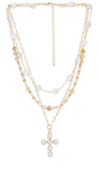Cross Layered Necklace in Gold | Revolve Clothing (Global)