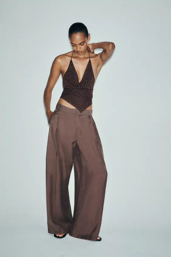 RHINESTONE TULLE TOP | Zara US