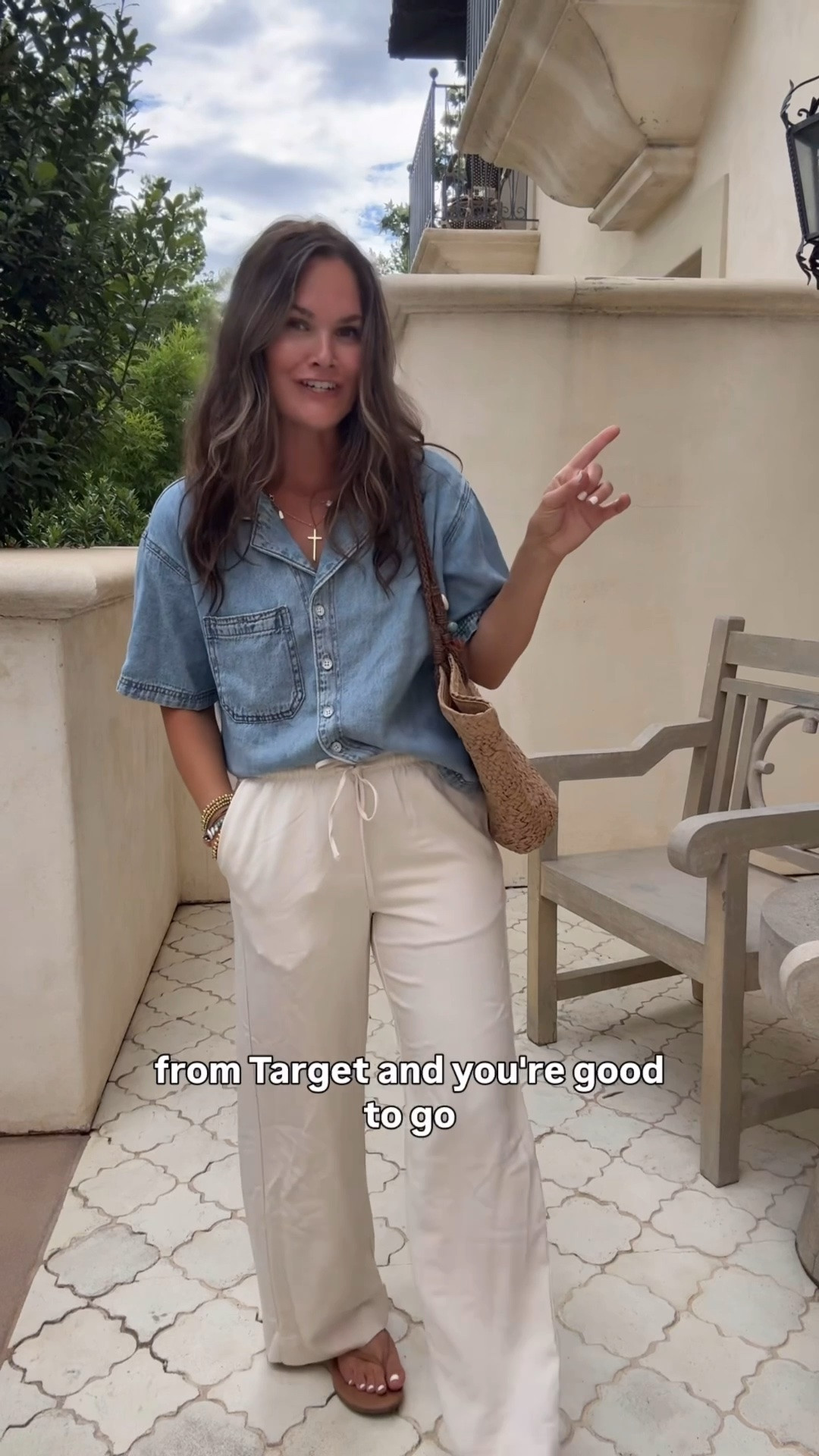 Casual, comfy, and still put together 🤍 This chambray top paired with flowy white pants is one of my favorite everyday summer combos!

#LTKootd #LTKmomlife #LTKdayinmylife