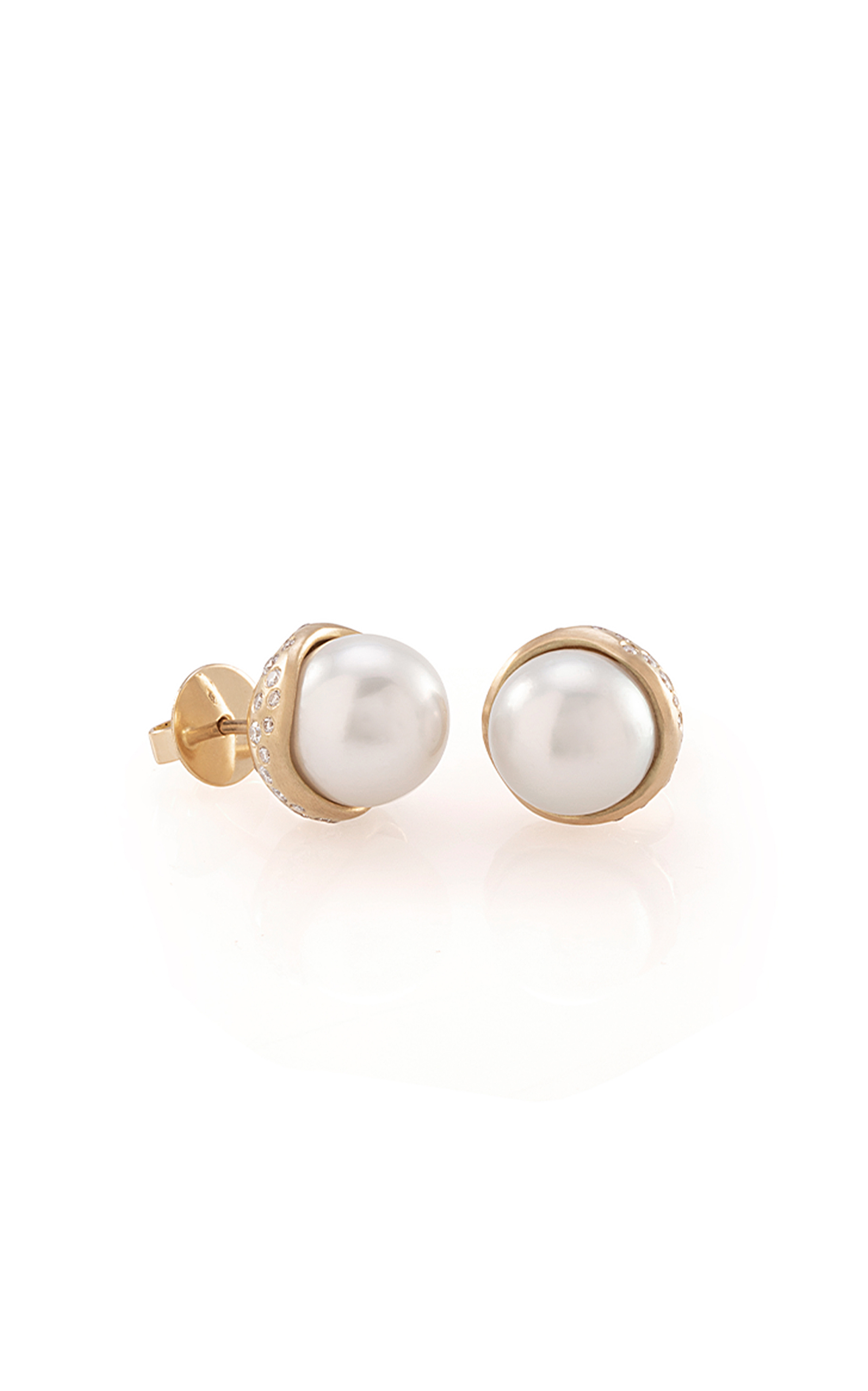 Pop Shine Mini 18K Yellow Diamond  Pearl Earrings | Moda Operandi (Global)