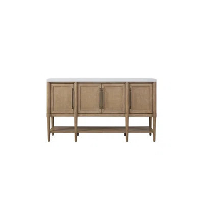 Cement Topped Server With Cane Insets | Wayfair North America