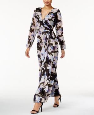 Bar Iii Floral-Print Wrap Maxi Dress, Only at Macy's | Macys (US)