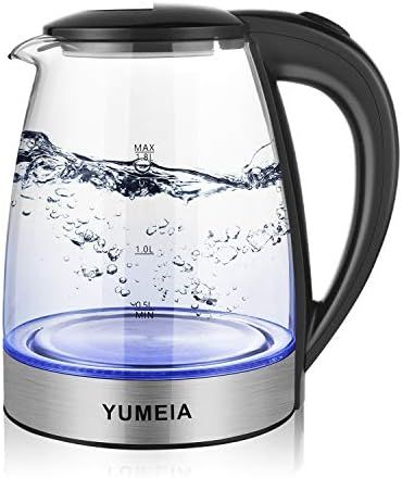 Electric Kettle 1.8L Hot Water Boiler with LED Light and Stainless Steel Base，Glass Electric Wa... | Amazon (US)