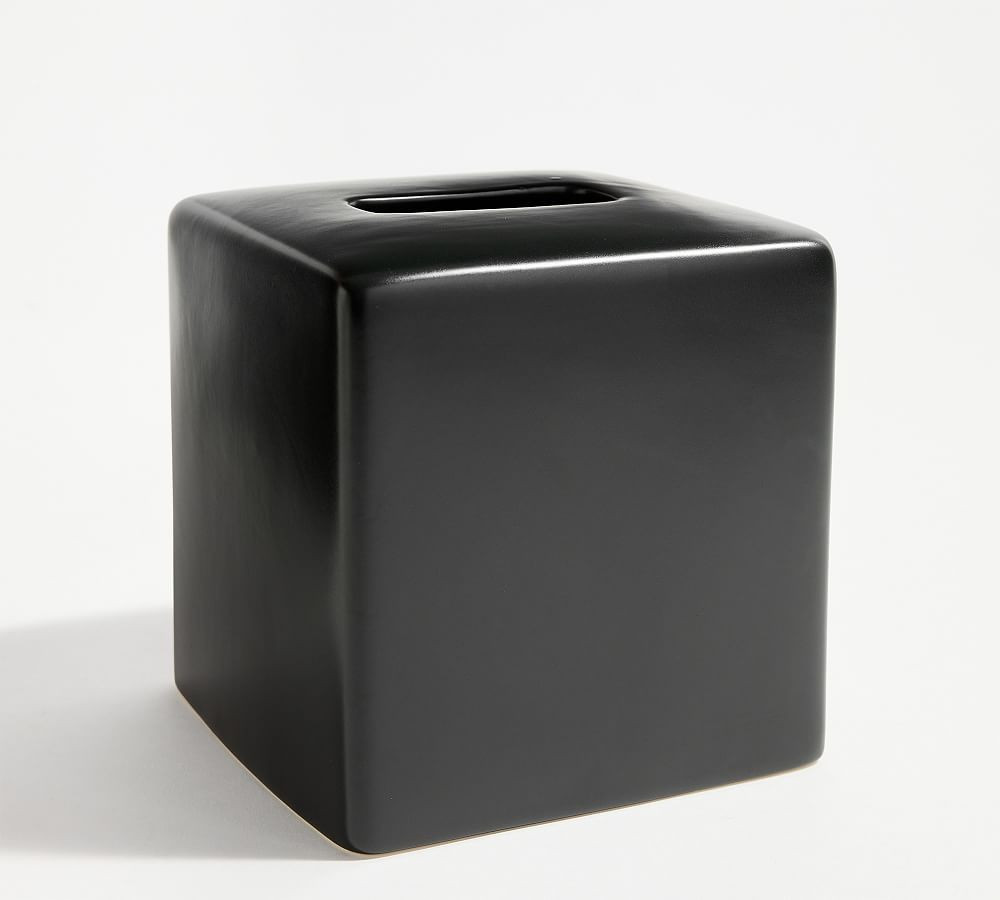 Matte Black Porcelain Tissue Box | Pottery Barn (US)