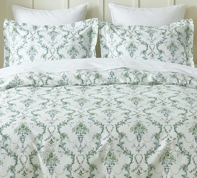 King Size Duvet Cover Set - 104"x90" Cover + 2 Shams, 100% Cotton Bedding Sets Botanical Vines Pr... | Amazon (US)