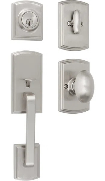 Handleset with Single Cylinder Deadbolt and Door Knob and Rosette | Wayfair North America