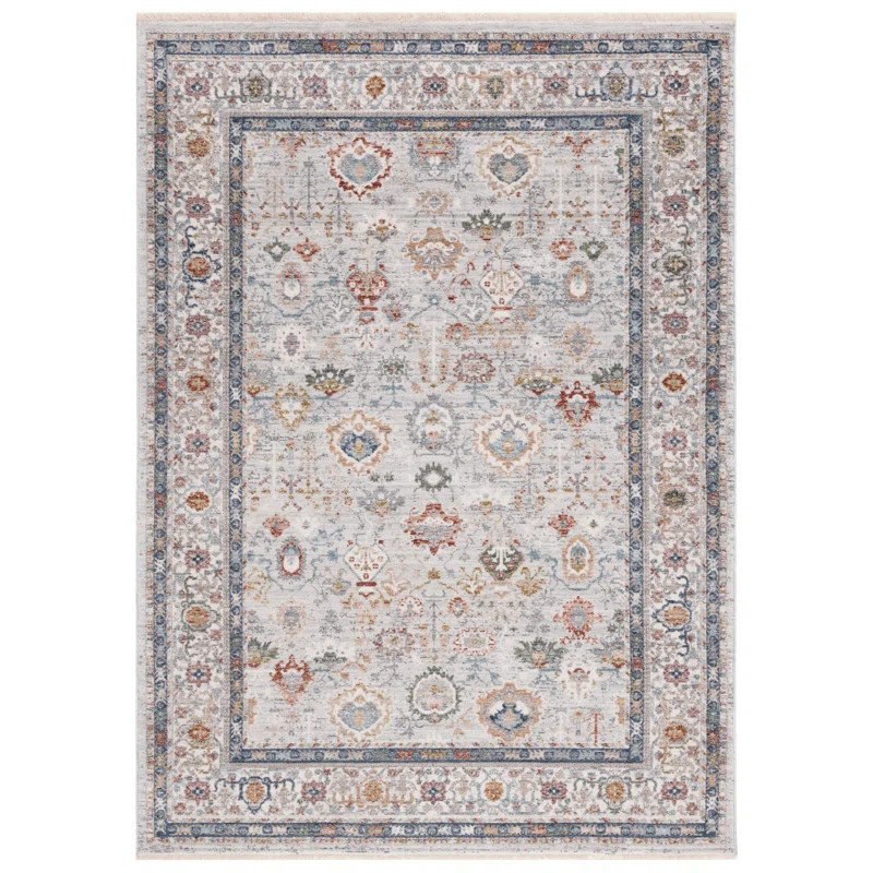 Lauren Ralph Lauren Fairhaven Power Loomed, Spacedyed Polyester, Light Grey / Blue Rust Area Rug | Wayfair North America