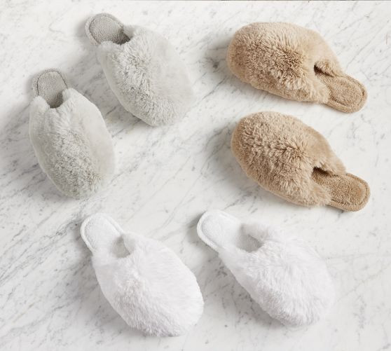Alpine Faux Fur Slippers | Pottery Barn (US)