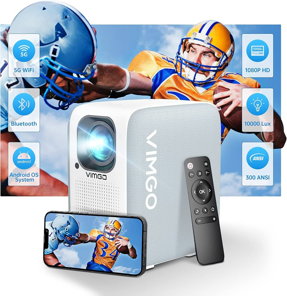 Projector with WiFi and Bluetooth, VIMGO Native 1080P Portable Projector 4K Supported 120" Displa... | Amazon (US)