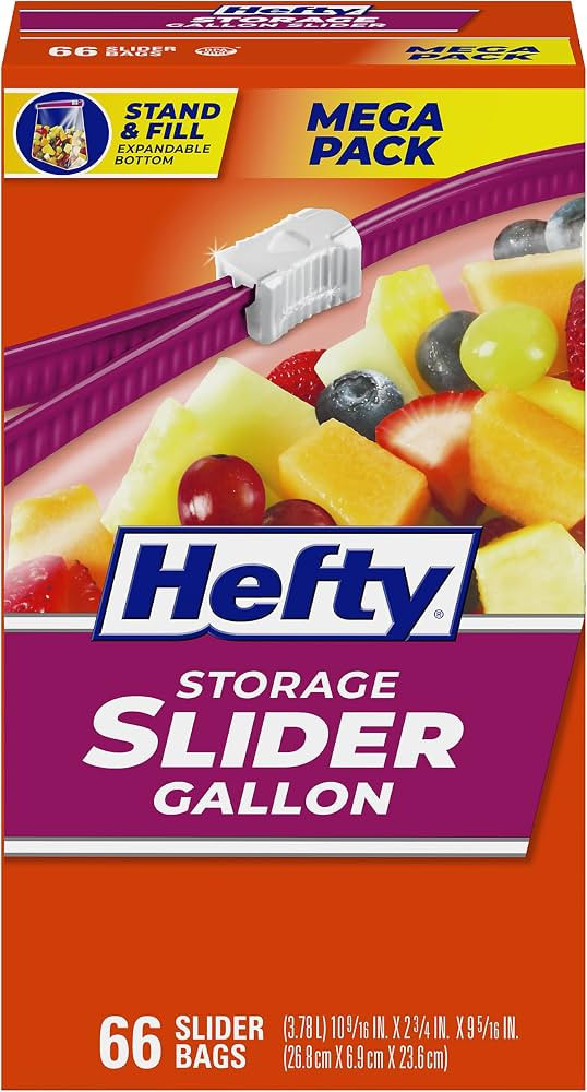 Hefty Slider Storage Bags, Gallon Size, 66ct | Amazon (US)