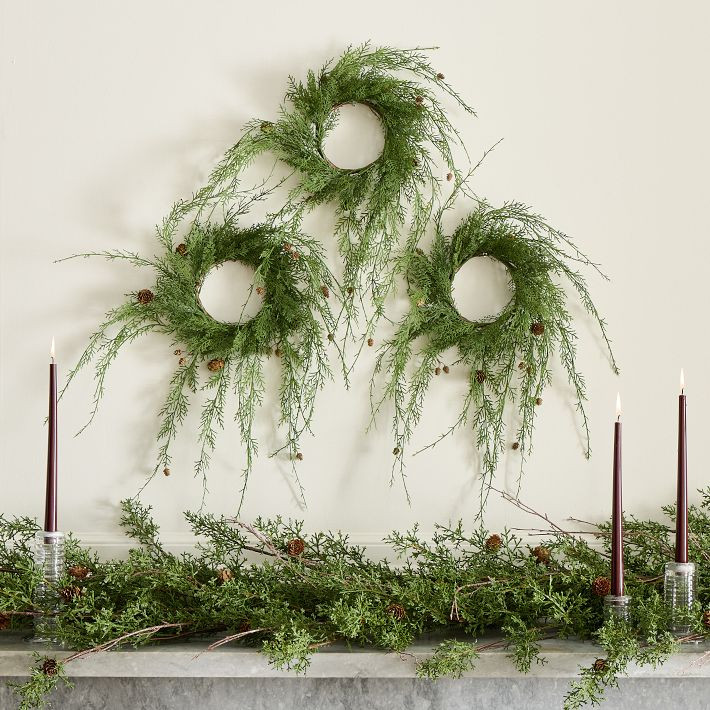 Faux Juniper Pine Cone Wreaths (Set of 3) | West Elm (US)