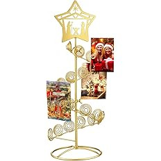 Metal Christmas Card Holder 19.6" Spiral Xmas Tree Gift Card Photo Picture Holder Stand with Nati... | Amazon (US)