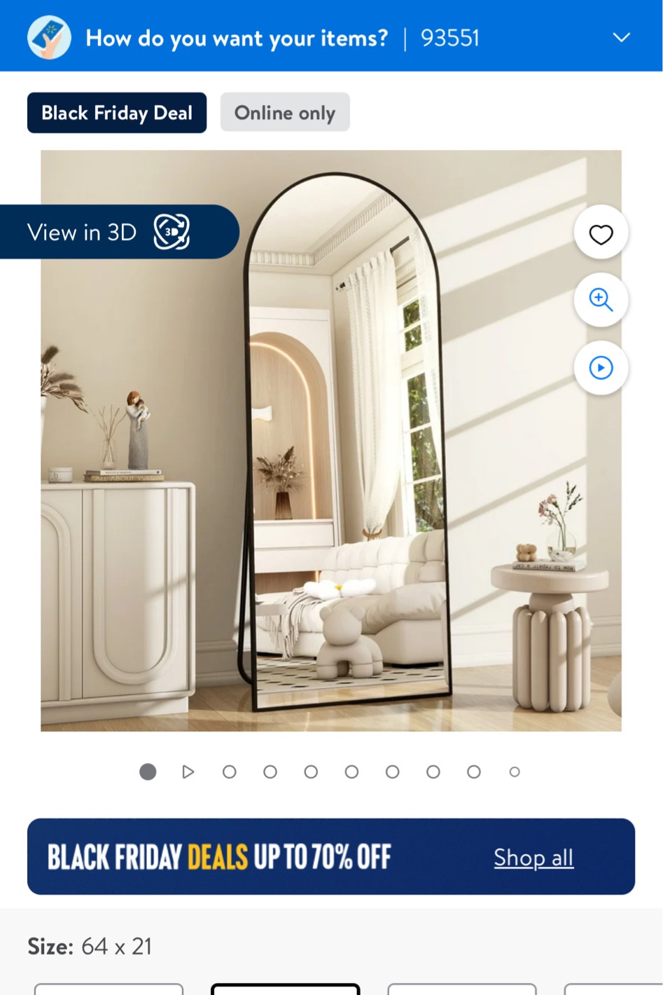 Ladies!!! Run to Walmart and get this amazing deal on this gorgeous full length mirror! Originally $200! Black Friday sale for $45.99!! Just ordered mine in black 🖤
#blackfriday #sale #walmart #homedecor

#LTKCyberWeek #LTKGiftGuide #LTKHome
