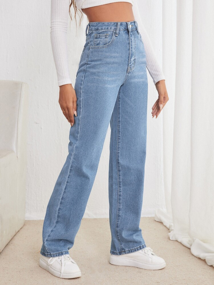 High Waisted Straight Leg Jeans | SHEIN