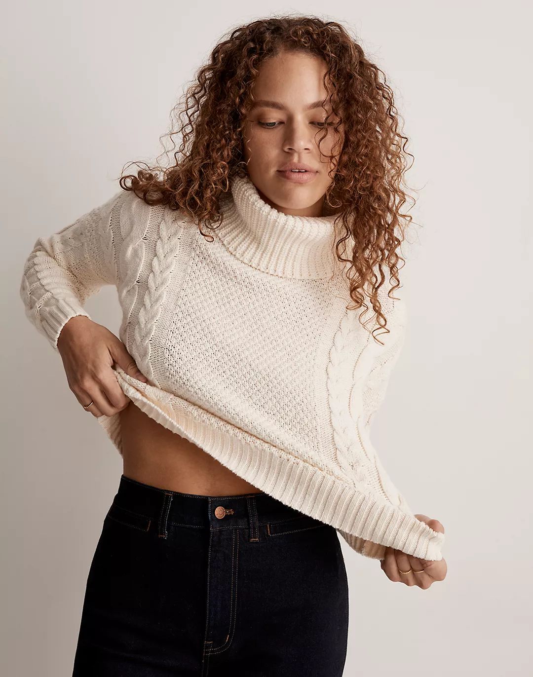 Cable Turtleneck Sweater | Madewell