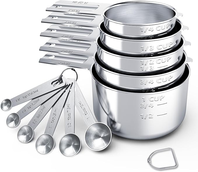 TILUCK Stainless Steel Measuring Cups & Spoons Set, Cups and Spoons,Kitchen Gadgets for Cooking &... | Amazon (US)