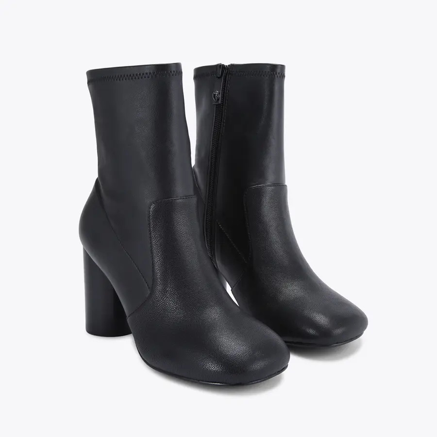 LANGLEY ROUND ANKLE BOOT Black Leather Ankle Boot by KURT GEIGER LONDON | Kurt Geiger UK
