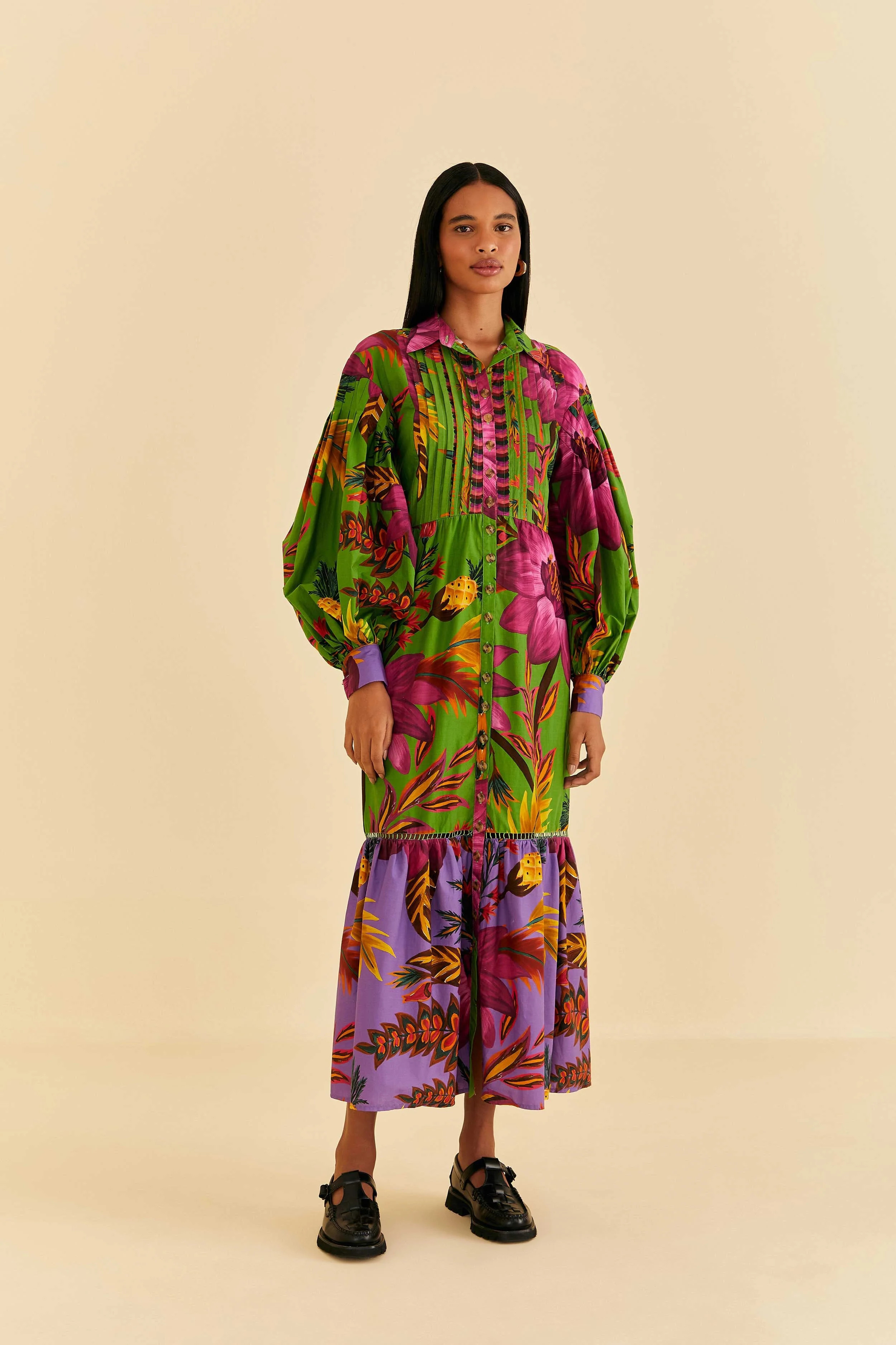 Maxi Flowers Organic Cotton Maxi Dress | FarmRio (US)