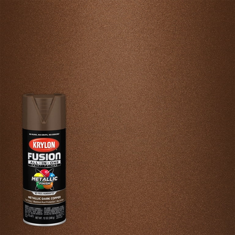 Krylon Fusion All-In-One Metallic, Metallic, Dark Copper, 12 oz | Walmart (US)