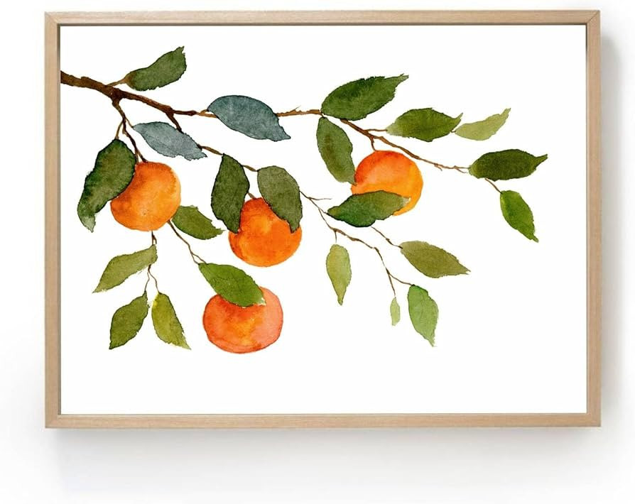 Generic Poster Of Orange Tree Watercolor Painting Large Kitchen Fruit Art Print Kitchen Wall Deco... | Amazon (US)