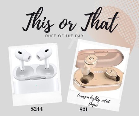 Dupe of the Day!  
I came across this dupe and was skeptical. But the reviews are insane. Thinking I may have to give them a try 
AirPod Pro vs Amazon Dupe
$244 vs $21

#LTKsalealert #LTKfindsunder50 #LTKtravel