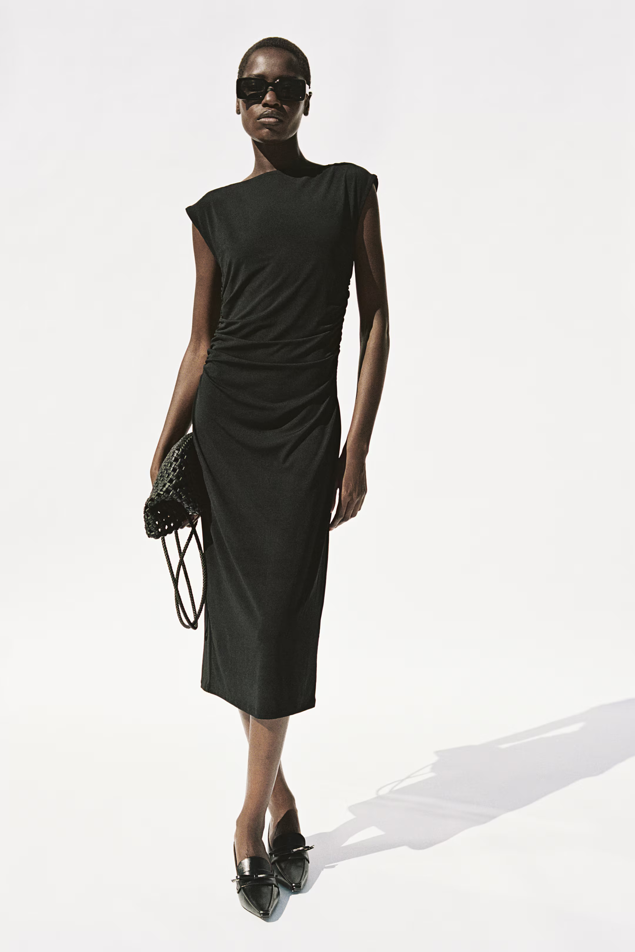 Cap-sleeved Dress - Black - Ladies | H&M US | H&M (US + CA)