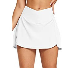 BALEAF Women's Swim Skirt Bottoms High Waisted Pleated Skorts Boxer Liner with Pockets Swimsuits | Amazon (US)