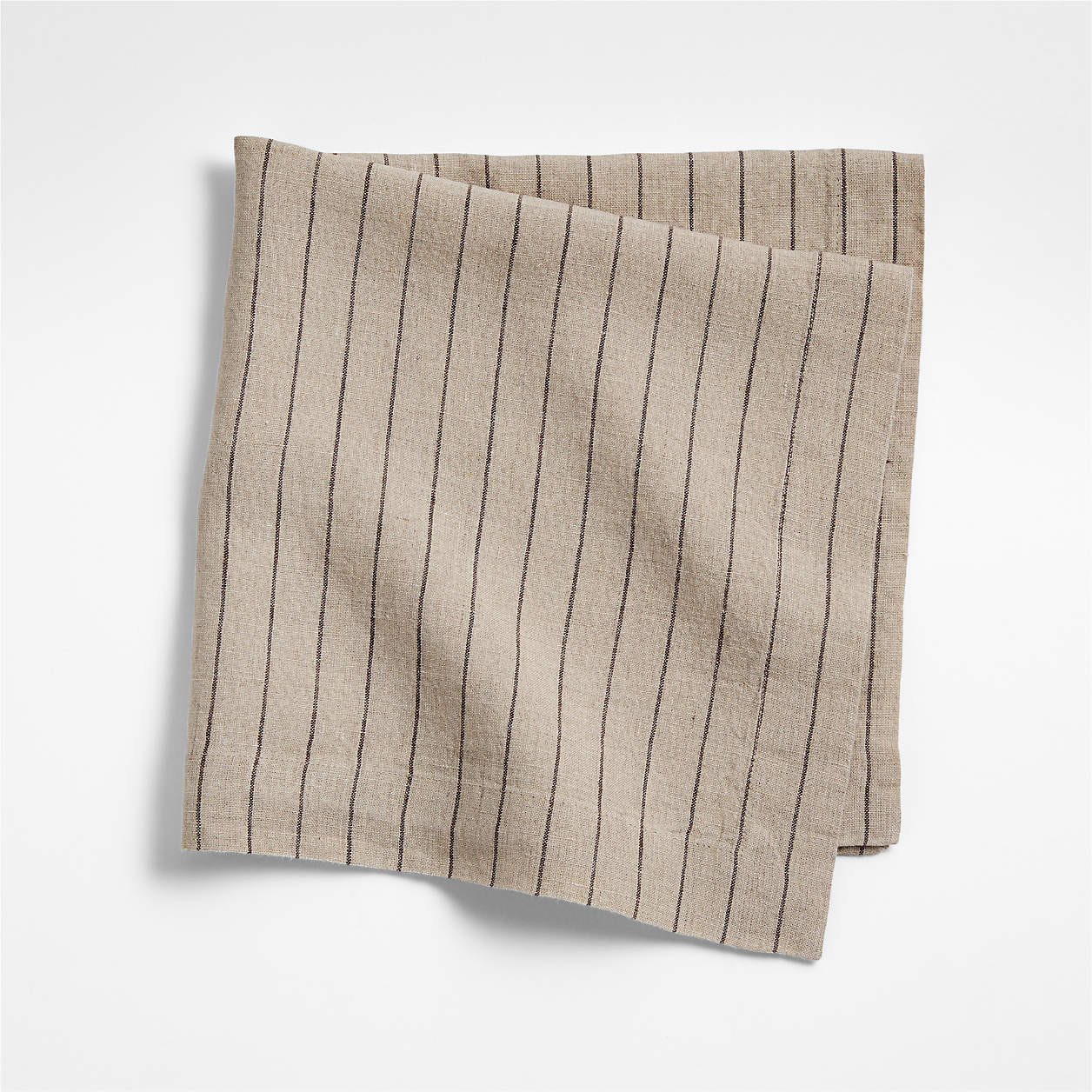 Marin Natural and Earth Brown EUROPEAN FLAX -Certified Linen Striped Napkin + Reviews | Crate & B... | Crate & Barrel