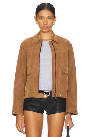 Free People x We The Free Blair Faux Suede Jacket in Caramel Cafe from Revolve.com | Revolve Clothing (Global)