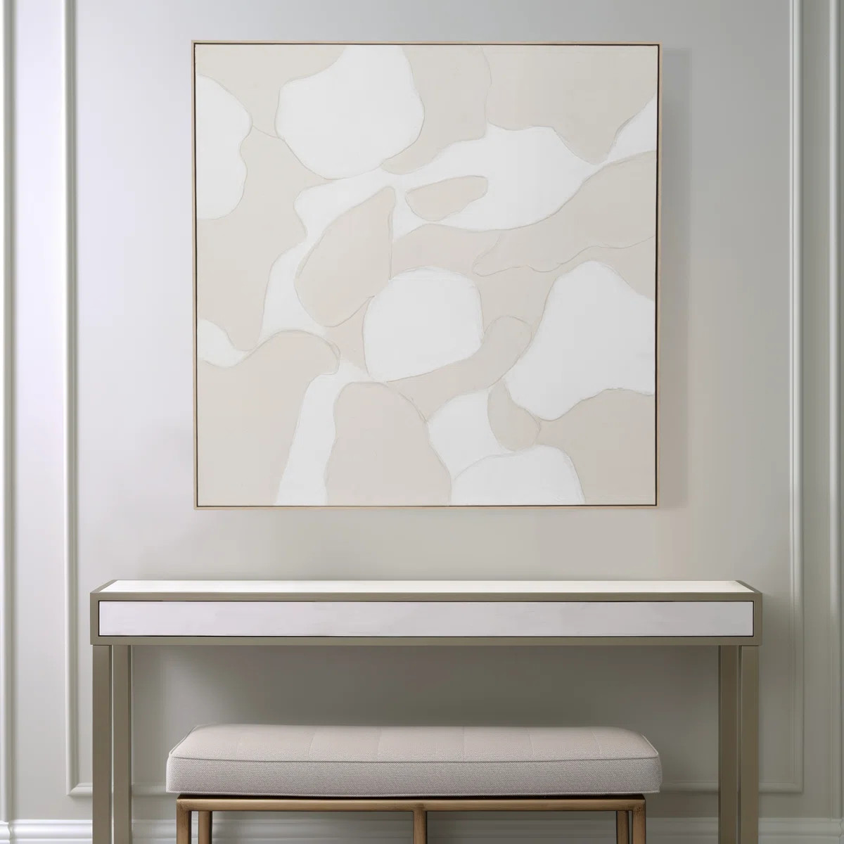 Abstract Square Shadow Box Canvas Wall Art for Living Room or Bedroom Display - Modern Shape Artw... | Wayfair North America