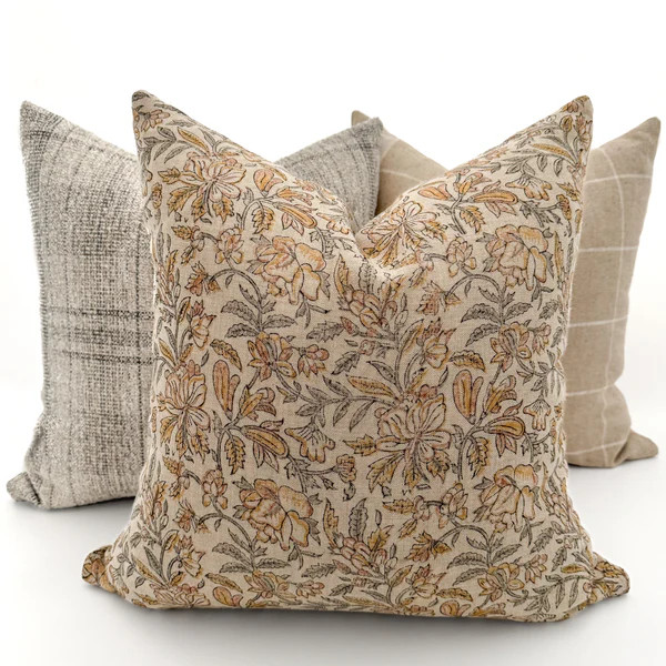 Windowpane Linen & White Plaid Pillow Cover | Hackner Home (US)