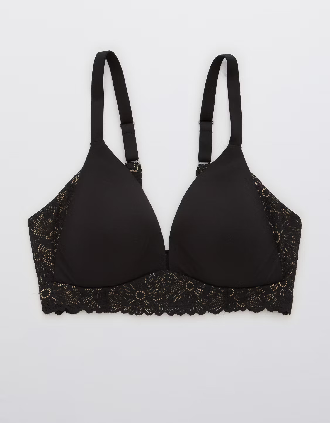 Aerie Real Sunnie Wireless Lightly Lined Blossom Lace Trim Bra | American Eagle Outfitters (US & CA)