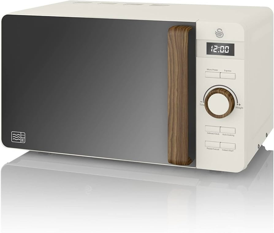 Swan SM22036LWHTN Nordic LED Digital Microwave with Glass Turntable, 6 Power Levels & Defrost Set... | Amazon (UK)