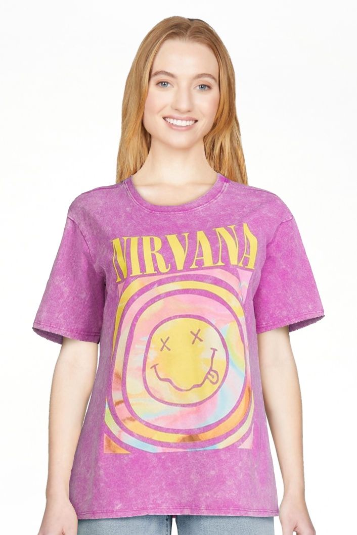 Nirvana Juniors Graphic Band Tee with Short Sleeves, Sizes XS-3XL | Walmart (US)