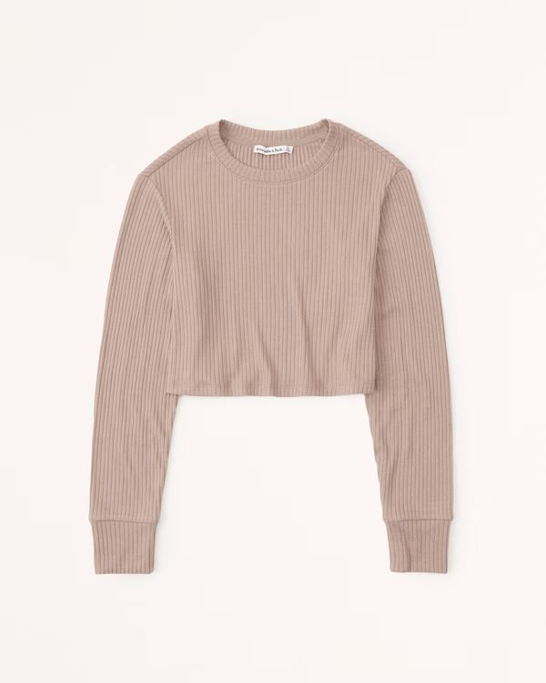 Long-Sleeve Cozy Rib Crew Top | Abercrombie & Fitch (US)