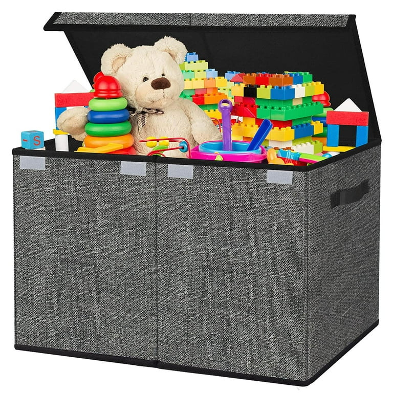 Toy Box Chest Storage Organizer for Boys Girls - Large Kids Collapsible Toy Bins Container with L... | Walmart (US)