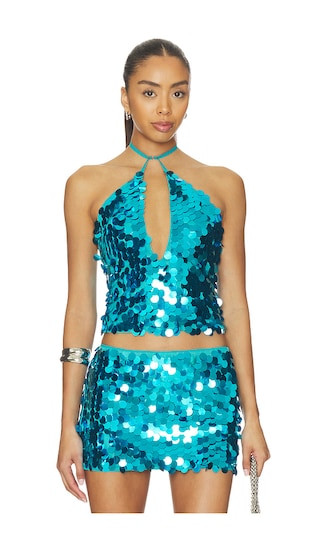 Celia Halter Top in Turquoise | Revolve Clothing (Global)